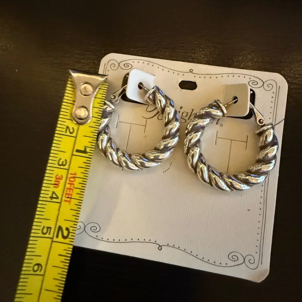 NWT Brighton Silver Interlok Twist Earrings - Picture 3 of 3